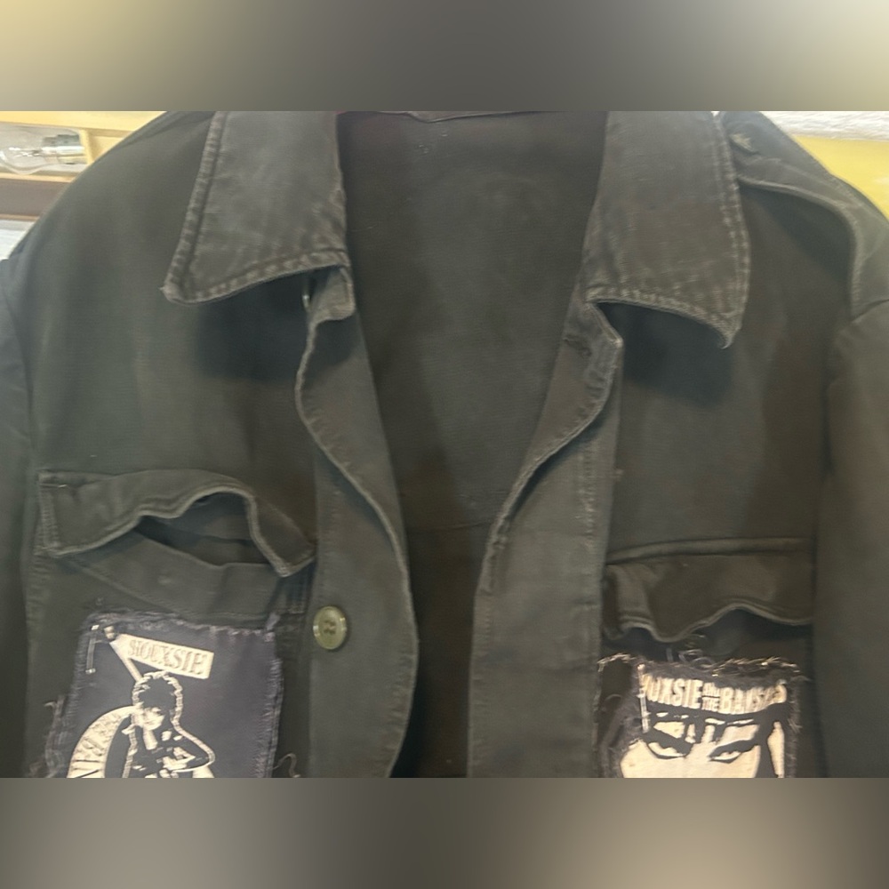 Vintage German military SIOUXSIE SIOUX DIY jacket black punk goth - Picture 7 of 9